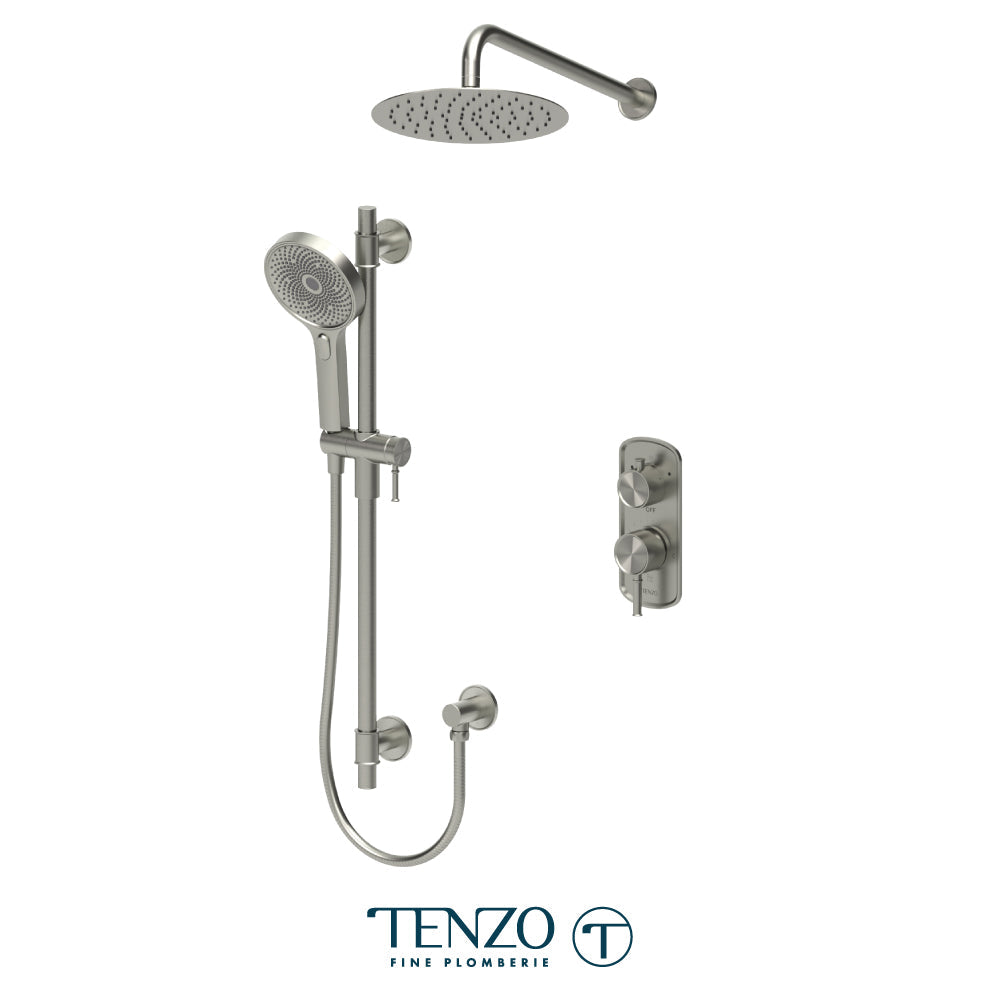 Tenzo Alyss T-Box 2-Function Pressure Balance Shower Kit - ALYPB32-20111 - Brushed Nickel