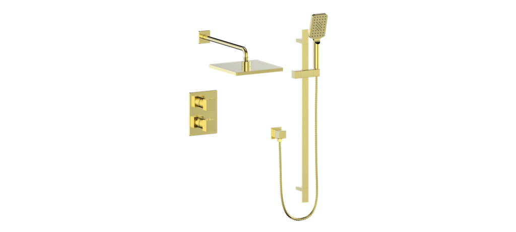 Vogt Kapfenberg 2-Way Thermostatic Shower Kit Trim TM.AP.220.220 in Brushed Gold