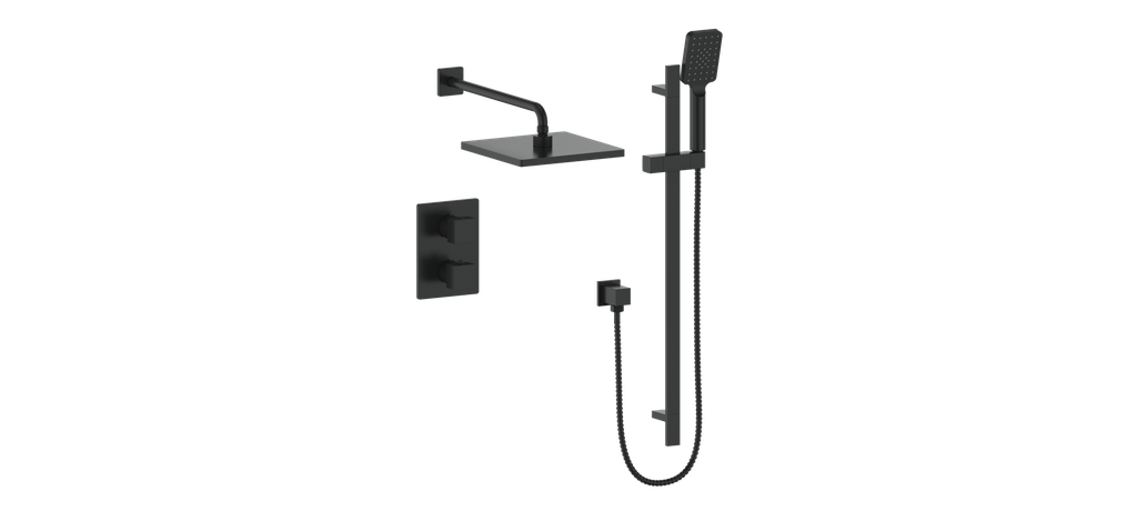 Vogt Kapfenberg 2-Way Thermostatic Shower Kit Trim TM.AP.220.220 in Matte Black