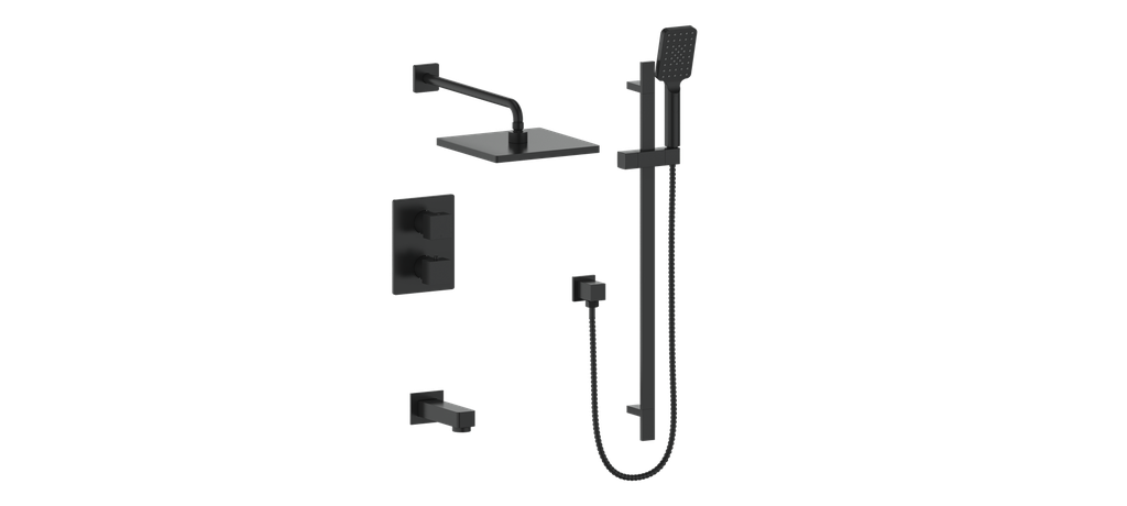 Vogt Kapfenberg 3-Way Thermostatic Shower Kit Trim TM.AP.320.320 in Matte Black