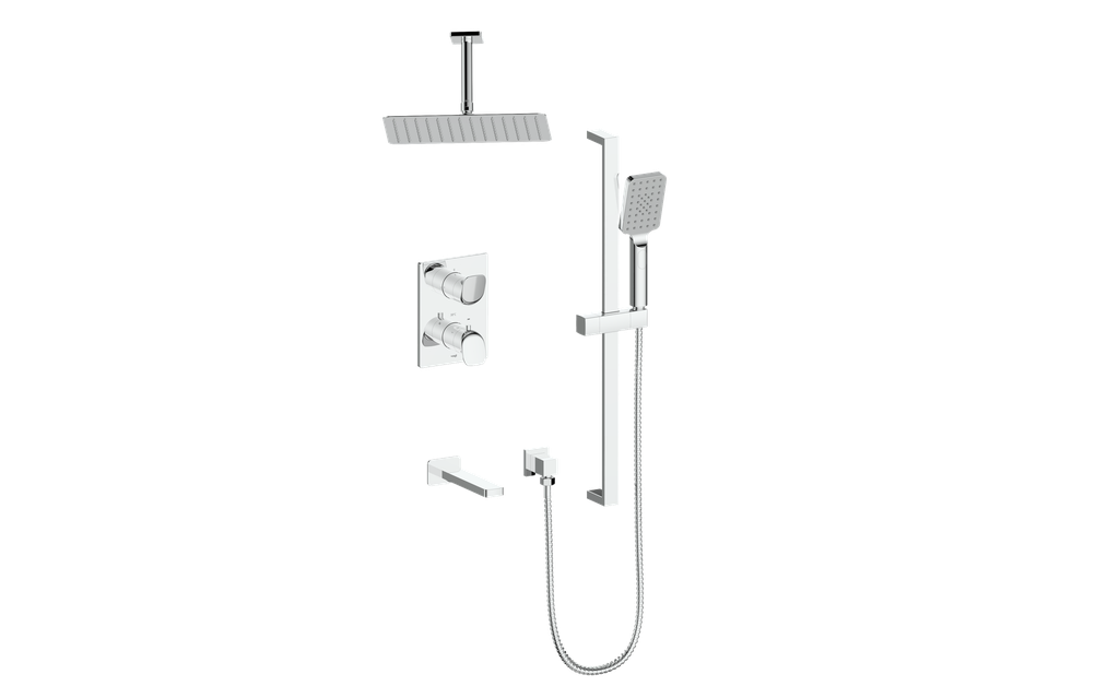 Vogt Antau Trim for 3-Way Thermostatic Shower System with 6" Ceiling Arm in Polished Chrome - TM.AU.320.316.CC