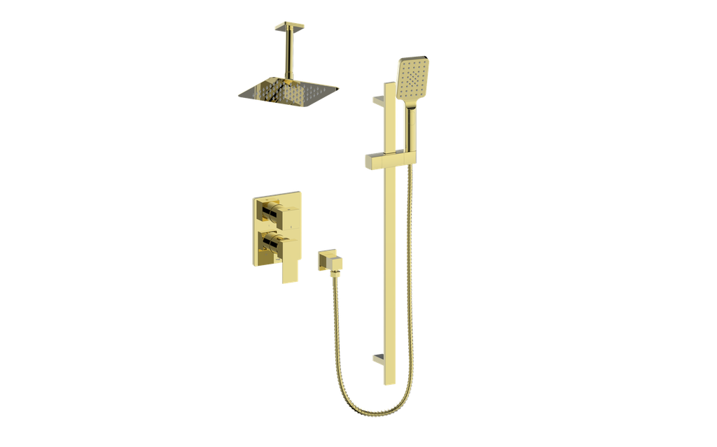 Vogt Kapfenberg 2-Way PB Shower Kit Trim with 6-inch Ceiling Arm TM.KG.210.216 in Brushed Gold