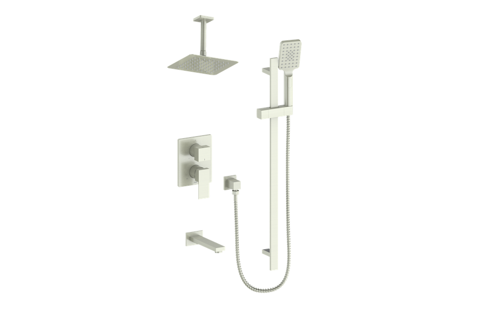 Vogt Kapfenberg 3-Way PB Shower Kit Trim with 6-inch Ceiling Arm TM.KG.310.316 in Brushed Nickel