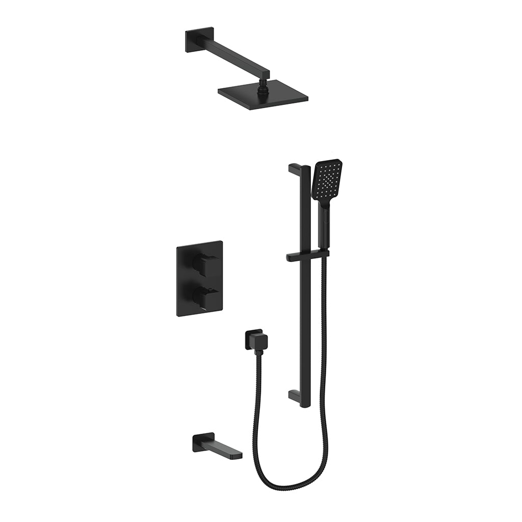 Vogt Niveau Trim for 3-Way Thermostatic Shower System in Matte Black - TM.NU.320.310.MB