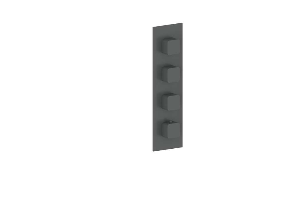 Vogt Niveau Trim for 3/4" High-Flow Thermostatic Valve with 3 Volume Controls in Matte Black - TM.NU.350