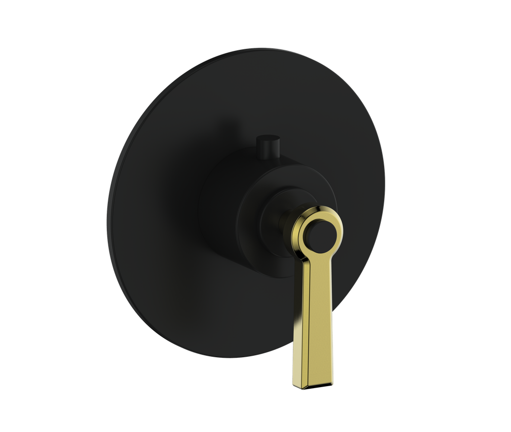 Vogt Zehn Trim for 3/4" High-Flow Thermostatic Valve, Lever Handle - Brushed Gold / Matte Black (TM.Z1.150.BGB)