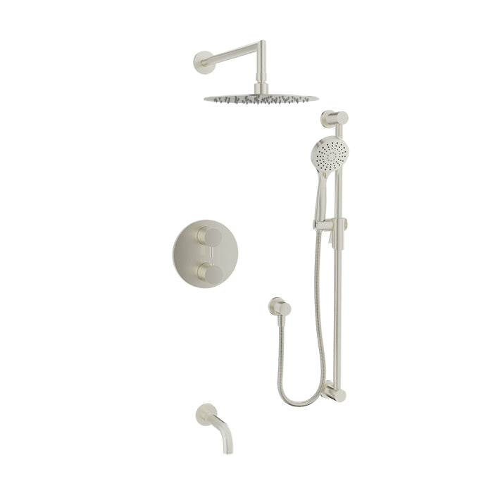 Baril Zip B66 Thermostatic Pressure-Balanced Tub & Shower Kit Trim - Brushed Nickel