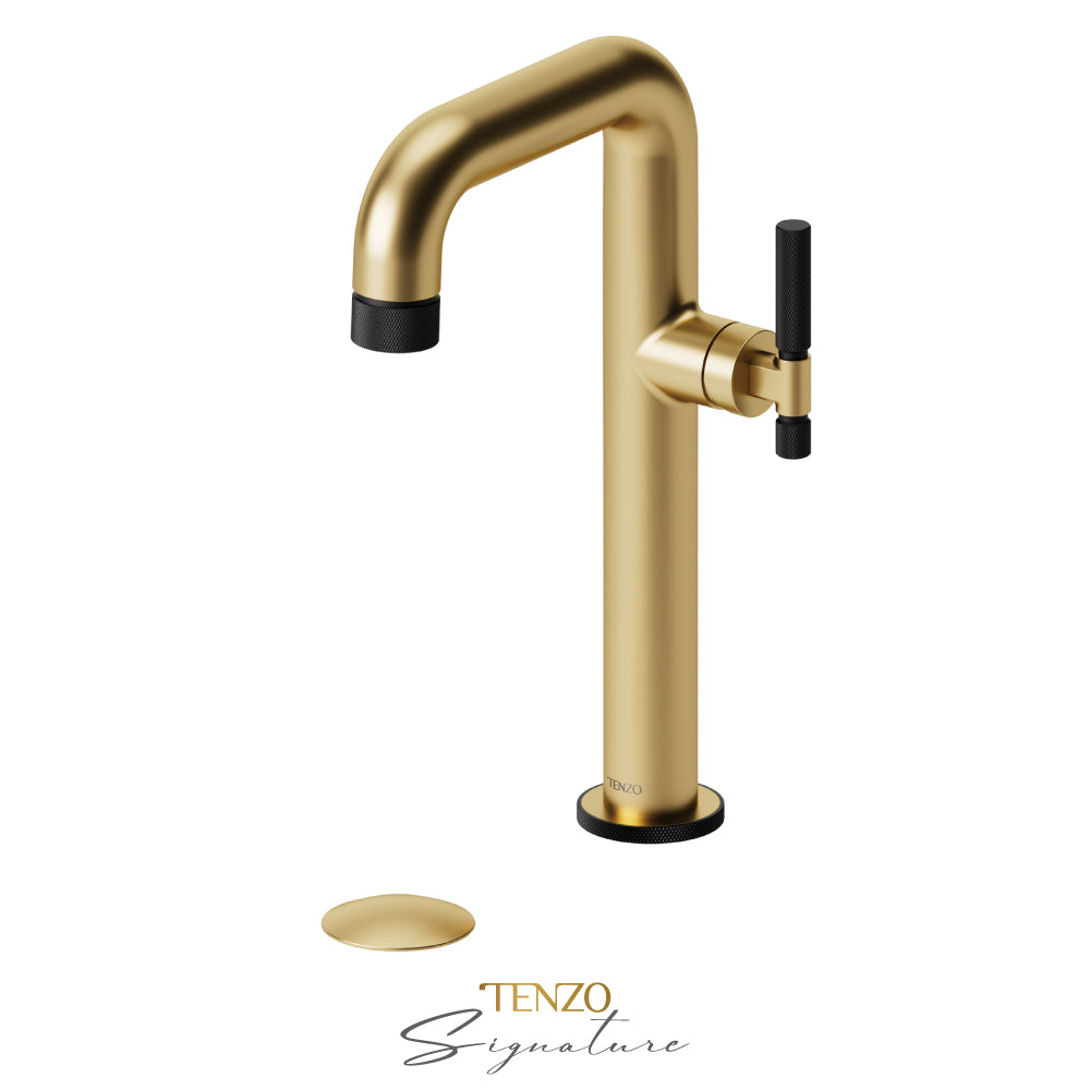 Tenzo Bellacio BE10H-F tall brushed gold with matte black