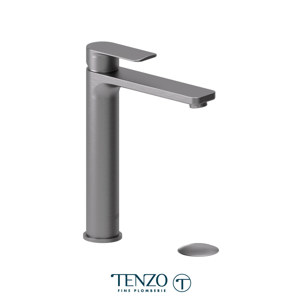 Tenzo Delano Top-Lever Tall Single Hole Lavatory Faucet, Drain without Overflow - DE12H-W