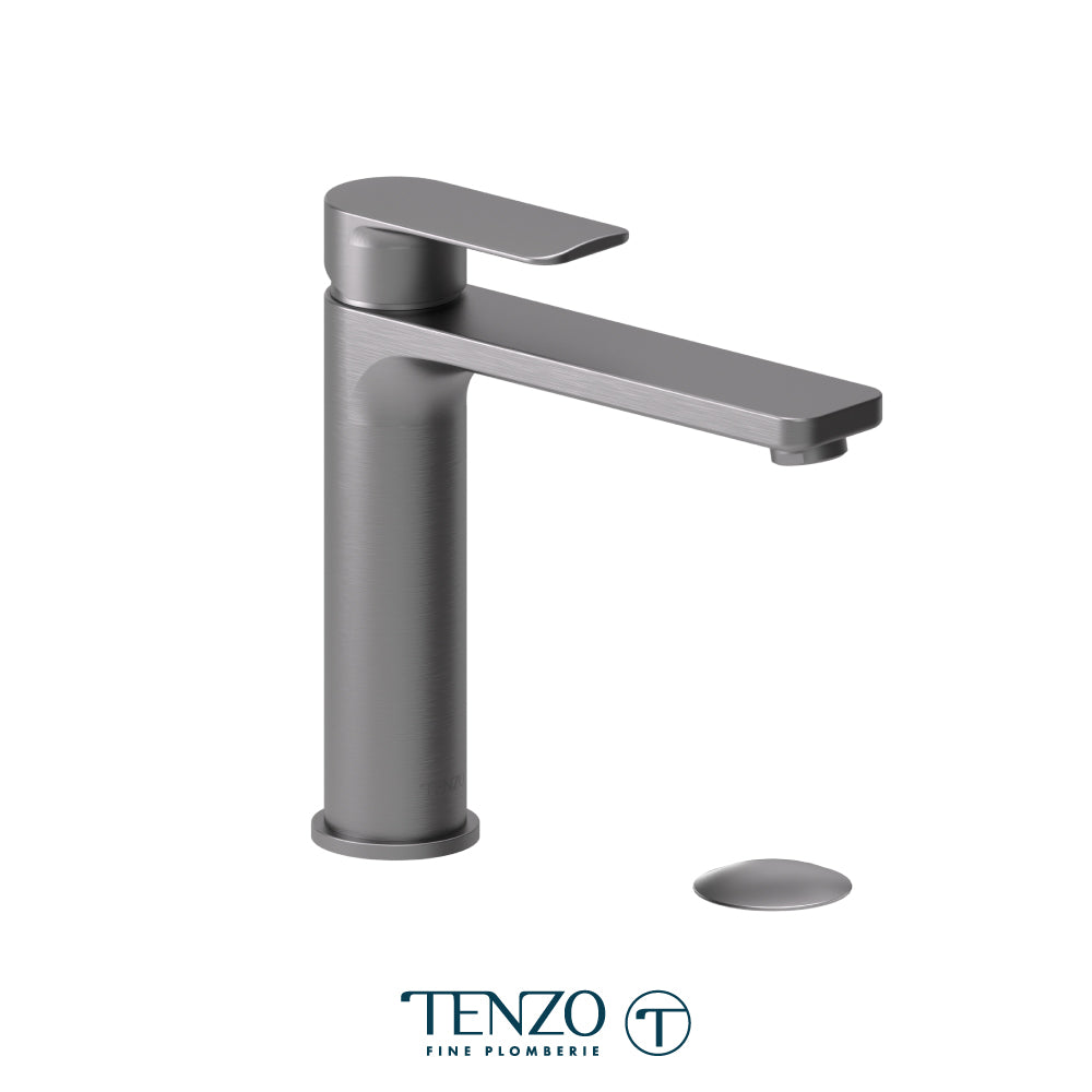 Tenzo Delano Top-Lever Mid-Height Single Hole Lavatory Faucet, Drain without Overflow - DE12M-W