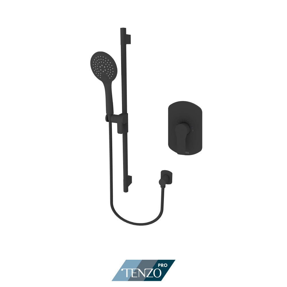 Tenzo Galia Pressure Balance Shower Kit Trim, Sliding Bar Kit With Round Hand Shower - F-GAPB21-R1100