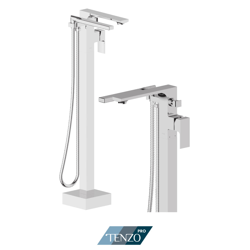 Tenzo Kalissa Freestanding Tub Filler Trim With Hand Shower - F-KA52-PB