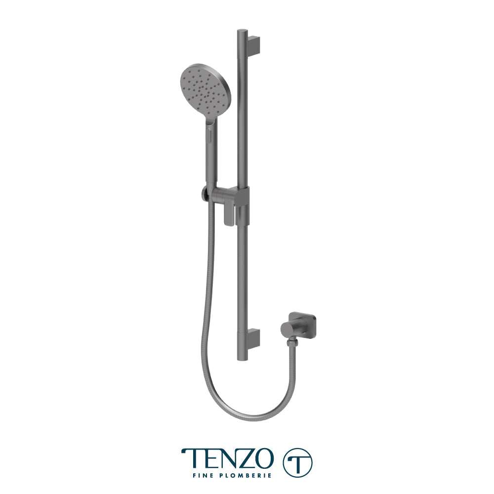 Tenzo Fine Plomberie Sliding Bar Kit, Round Bar & HS-232 Round Hand Shower, With Supply Elbow - KRD-35328