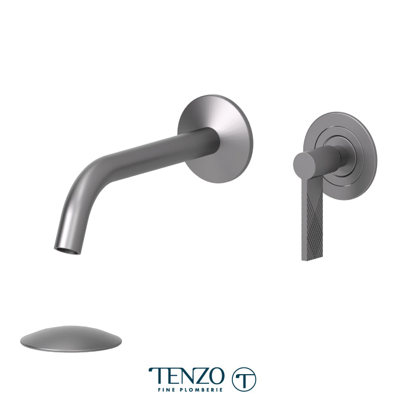 Tenzo Paloma Wall Mount Lavatory Faucet Trim, Drain Without Overflow - F-PAL14-W