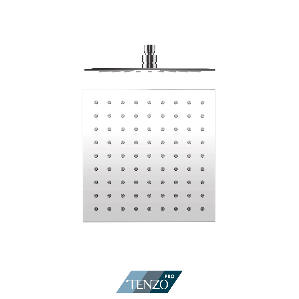 Tenzo AirBoost Square Rain Shower Head, 20 x 20 cm Stainless Steel - SSTS-08-S