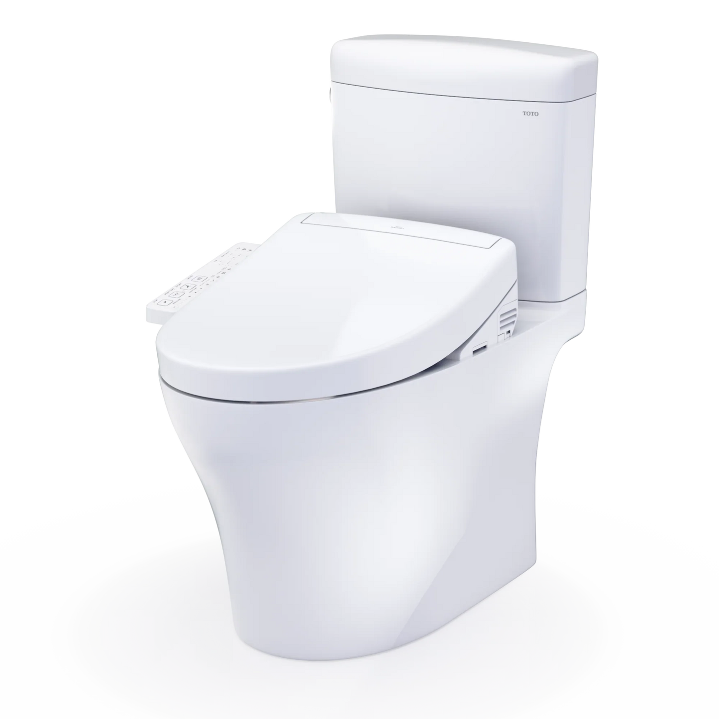 TOTO Aquia IV Cube Washlet+ S2 Two-Piece Toilet - 1.28/0.9 GPF - Universal Height
