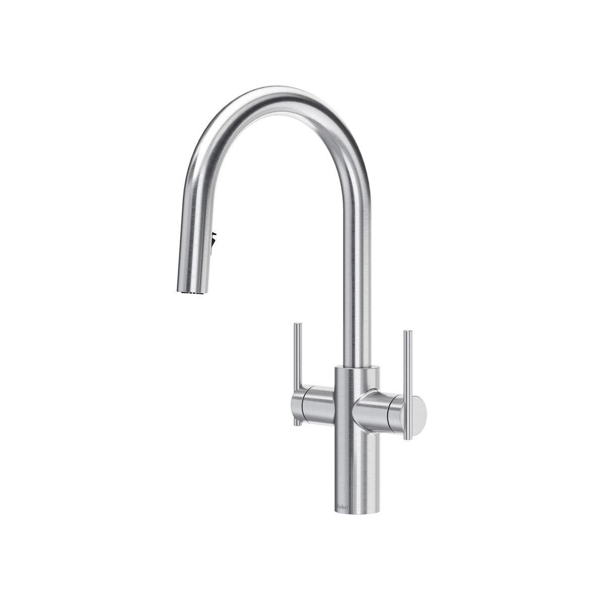 Riobel Lateral Two Handle Pull-Down Kitchen Faucet With C-Spout