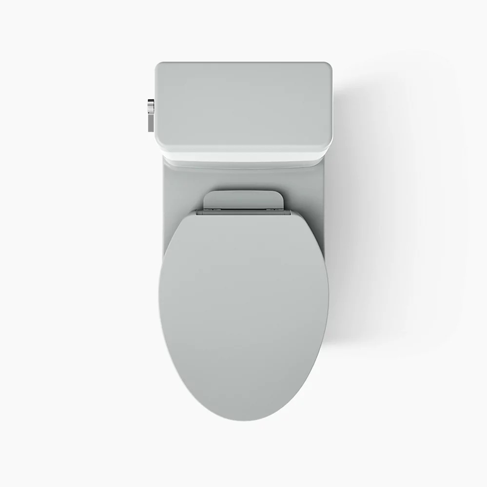 Kohler Reach One-Piece Compact Elongated Toilet With Skirted Trapway, 1.28 GPF Left-Hand Trip Lever