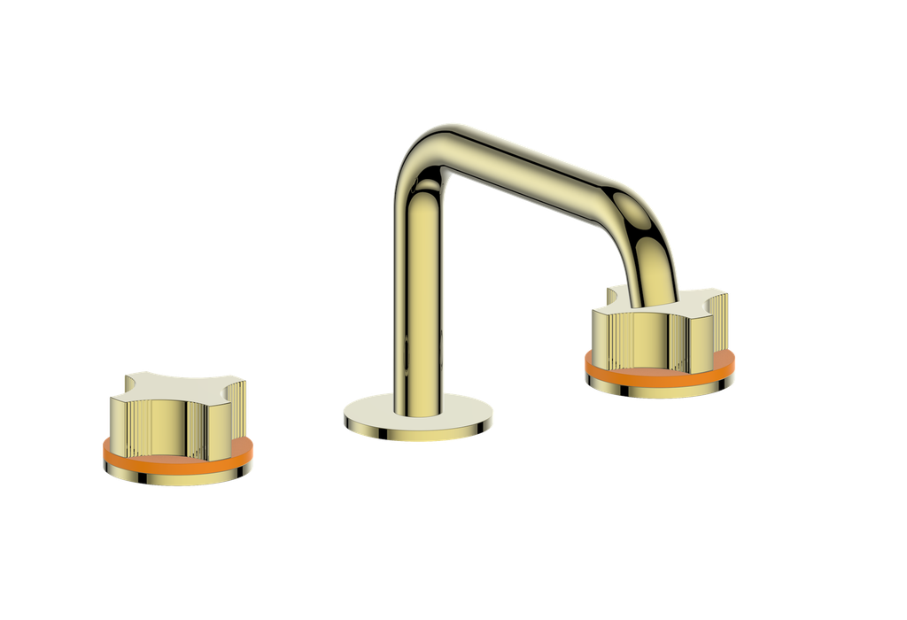 Vogt Mond 8" C.C. Lavatory Faucet With Pop-Up Drain Angular Spout in Gold