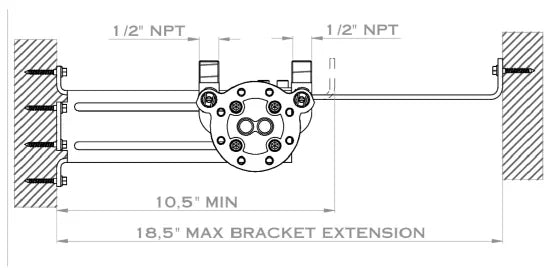 Perrin & Rowe Floor Mount Tub Filler Rough-In Valve - U.3440R