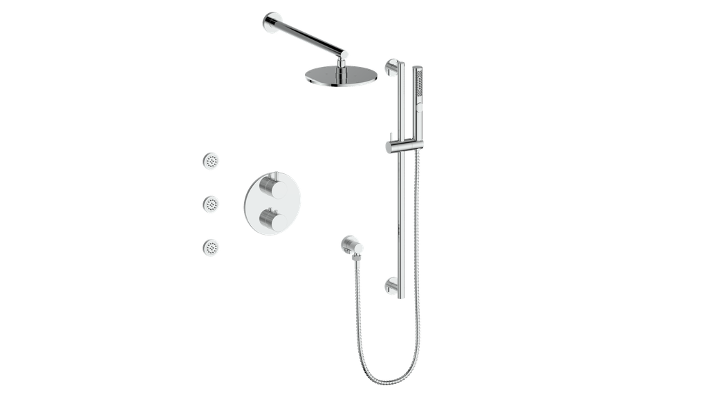 Vogt Drava 3-Way Thermostatic Shower System With Body Jets