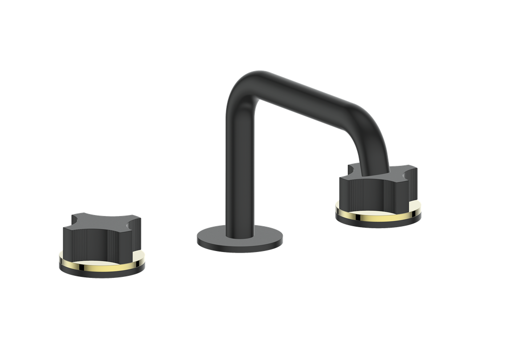 Vogt Mond 8" C.C. Lavatory Faucet With Pop-Up Drain Angular Spout in Black