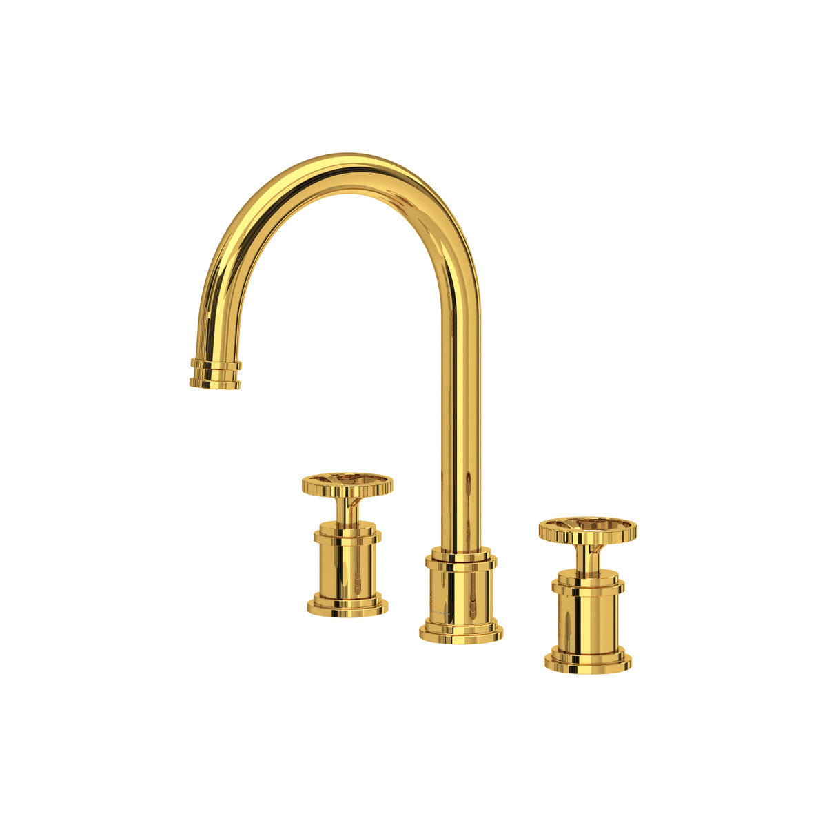 Perrin & Rowe Armstrong Widespread Lavatory Faucet With C-Spout- Wheel Handle
