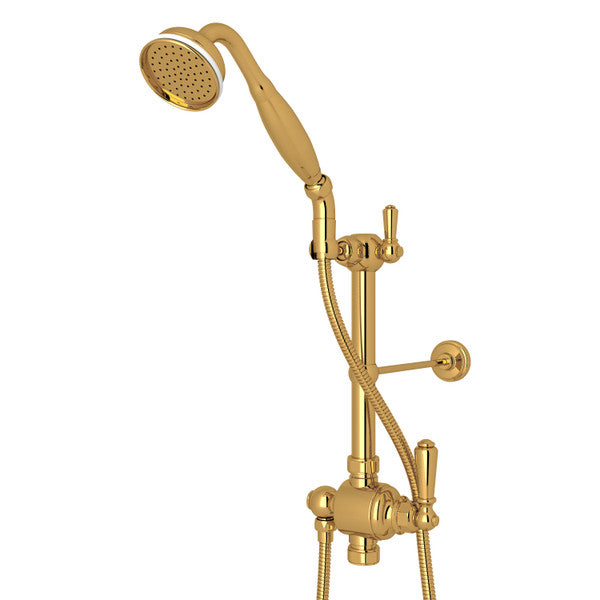 Perrin & Rowe Riser Diverter, Handshower, Handshower Holder, Hose And 8" Thermostatic Outlet, U.5373NLS-APC