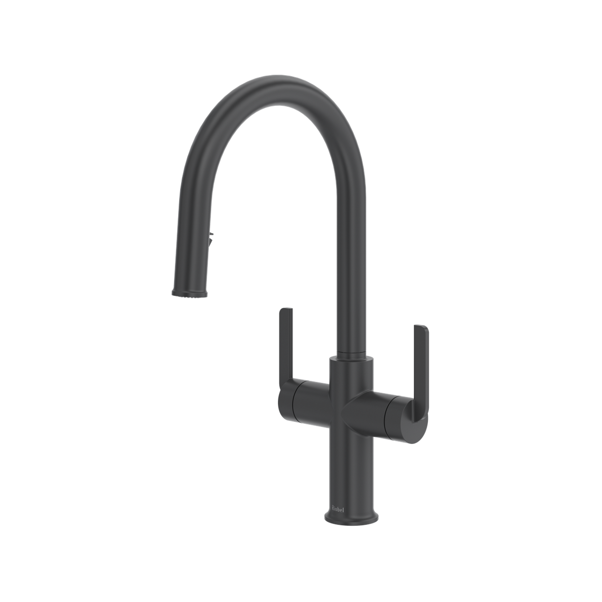 Riobel Authentica Two Handle Pull-Down Kitchen Faucet With C-Spout Dual Spray 1.5 GPM