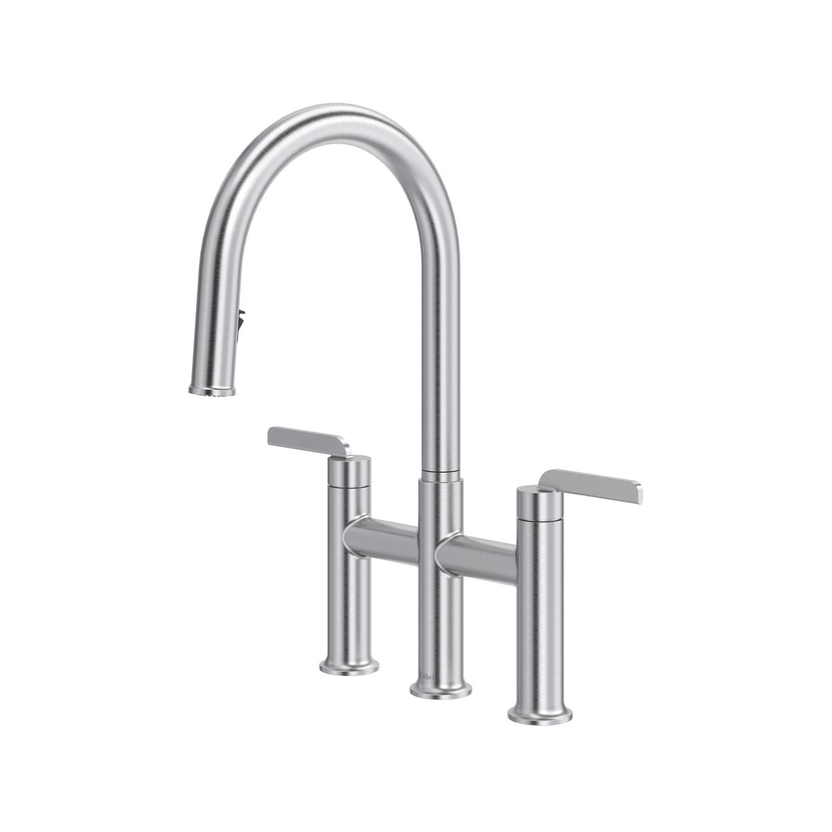 Riobel Authentica Bridge Pull-Down Kitchen Faucet With C-Spout Dual Spray 1.5 GPM