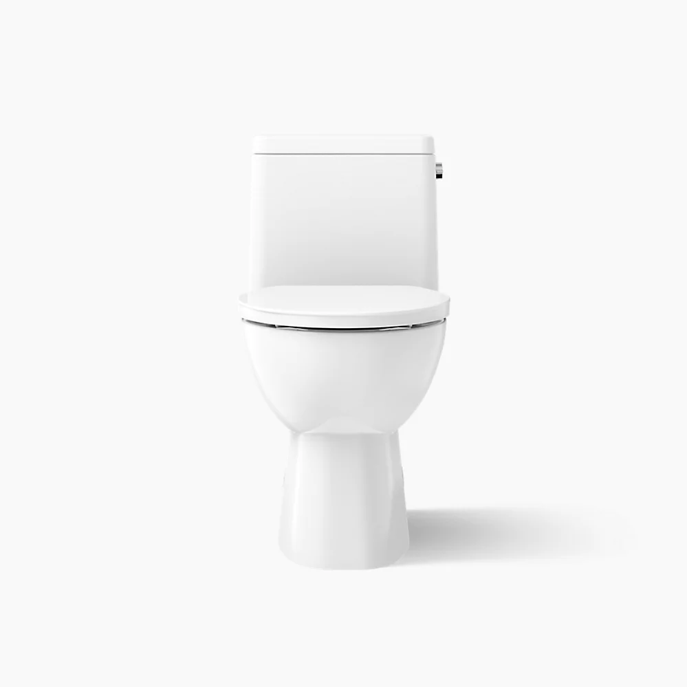 Kohler Reach One-Piece Compact Elongated Toilet With Skirted Trapway, 1.28 GPF Right-Hand Trip Lever