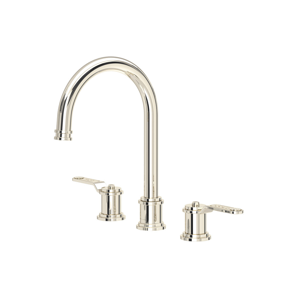 Perrin & Rowe Armstrong Widespread Lavatory Faucet With C-Spout & Push Drain