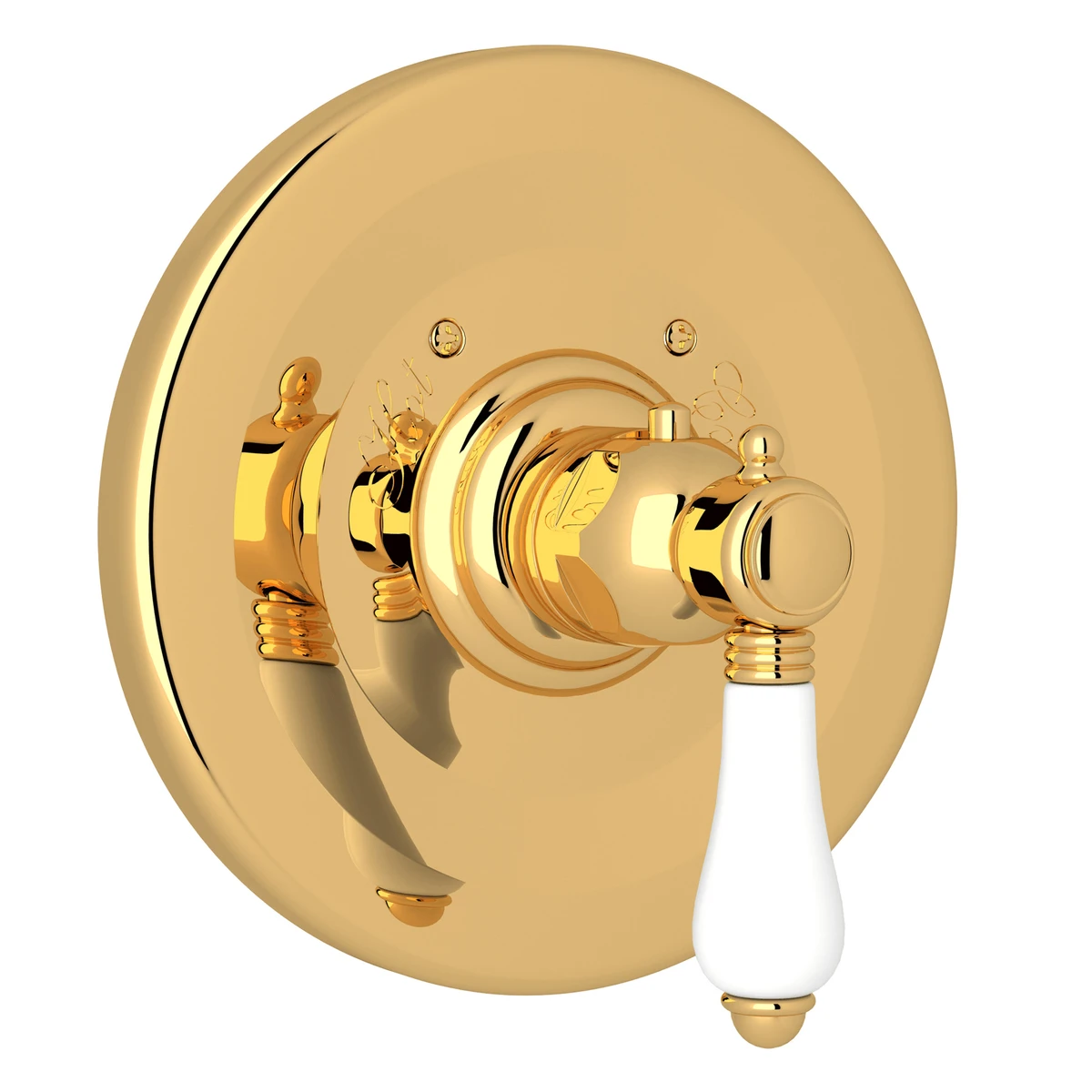 Rohl Acqui 3/4" Thermostatic Trim Without Volume Control, Porcelain Lever Handles - A4914LP