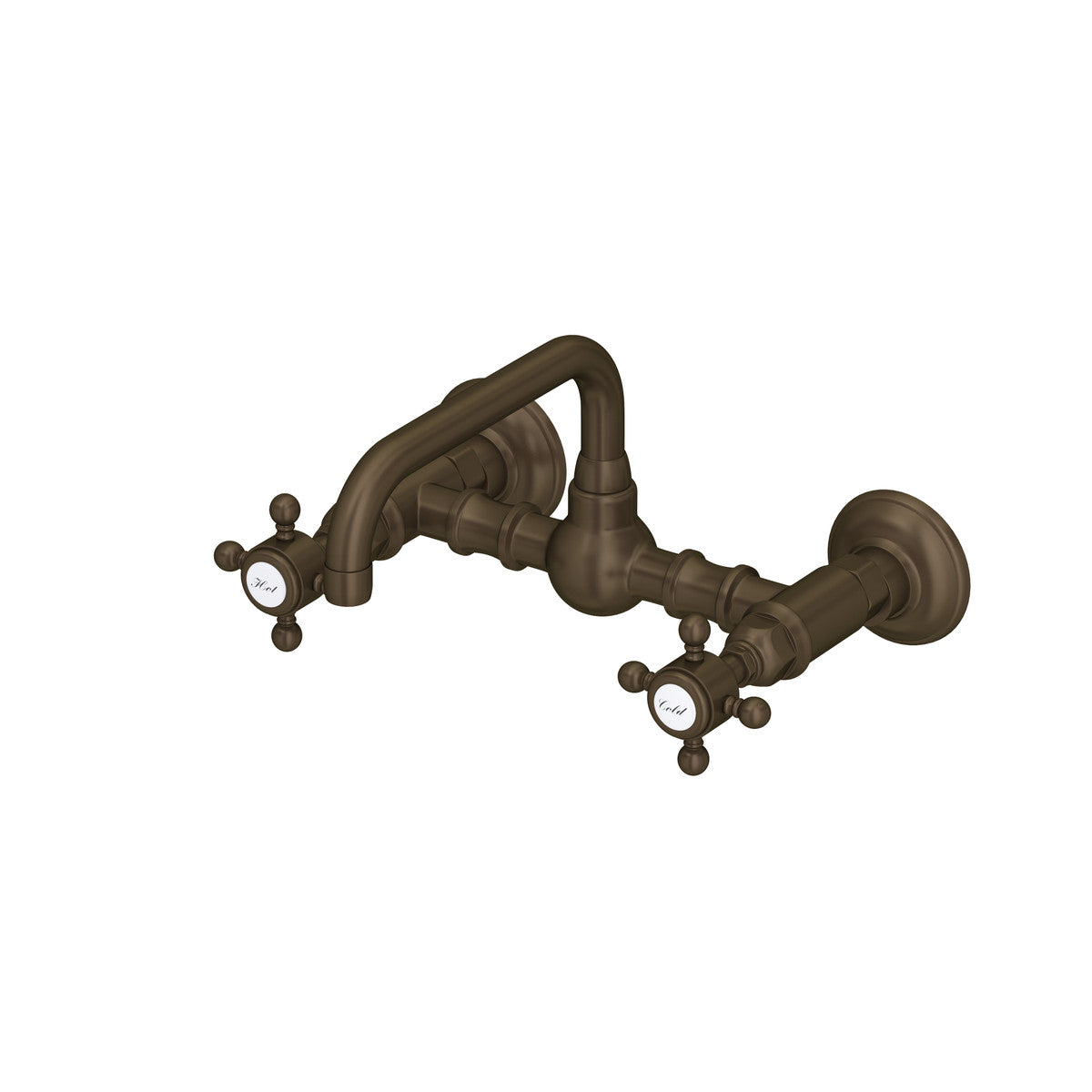 Rohl Acqui Wall Mount Bridge Lavatory Faucet With U-Spout Cross Handles - A1423XM-2