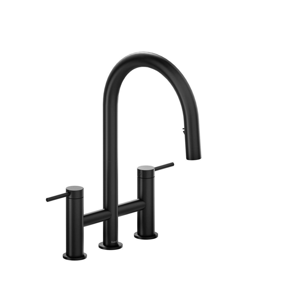 Riobel Azure Bridge Pull-Down Kitchen Faucet With C-Spout Dual Spray 1.5 GPM