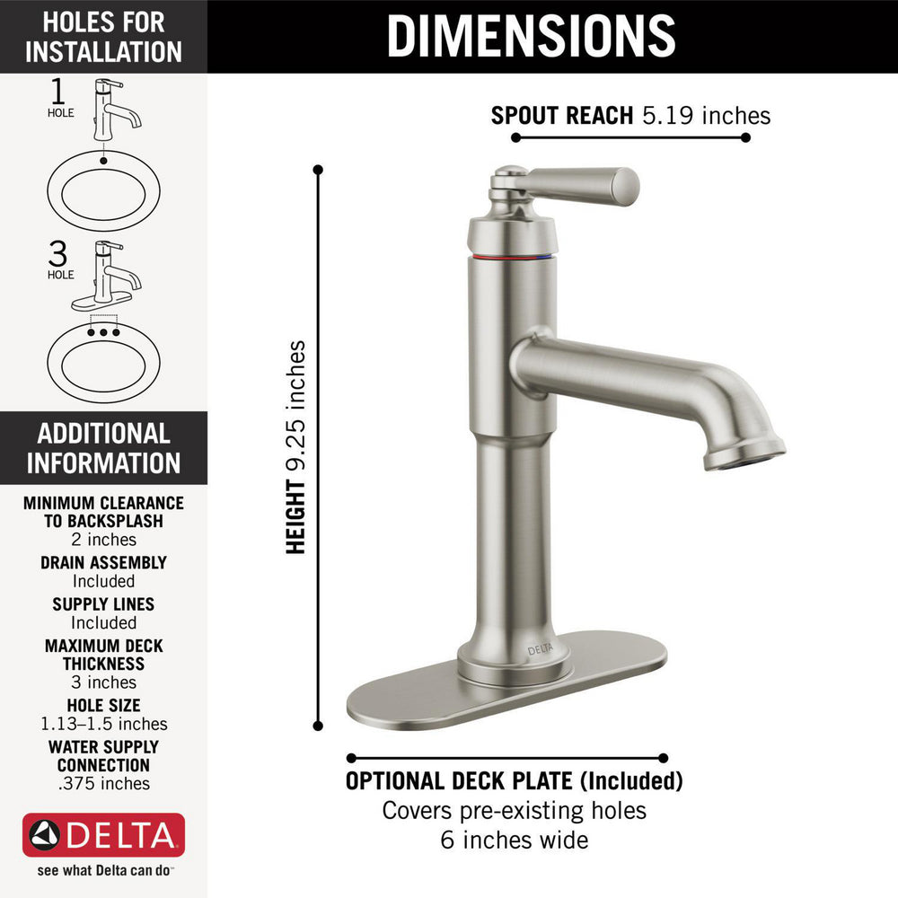 Delta Saylor Single Handle Bathroom Faucet - 536