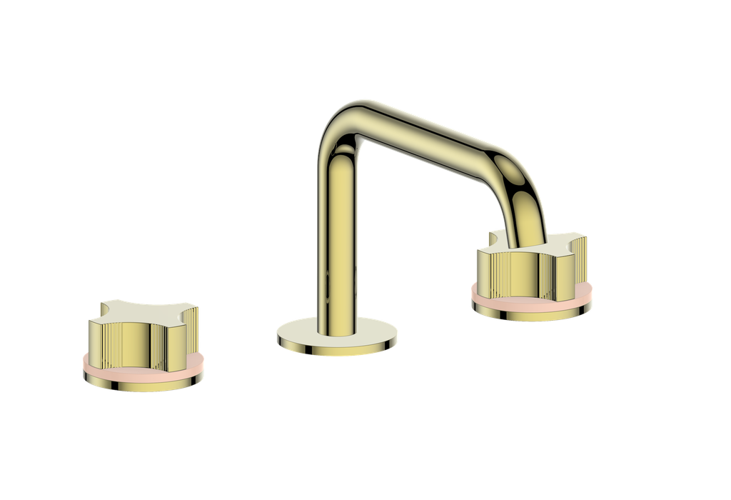 Vogt Mond 8" C.C. Lavatory Faucet With Pop-Up Drain Angular Spout in Gold