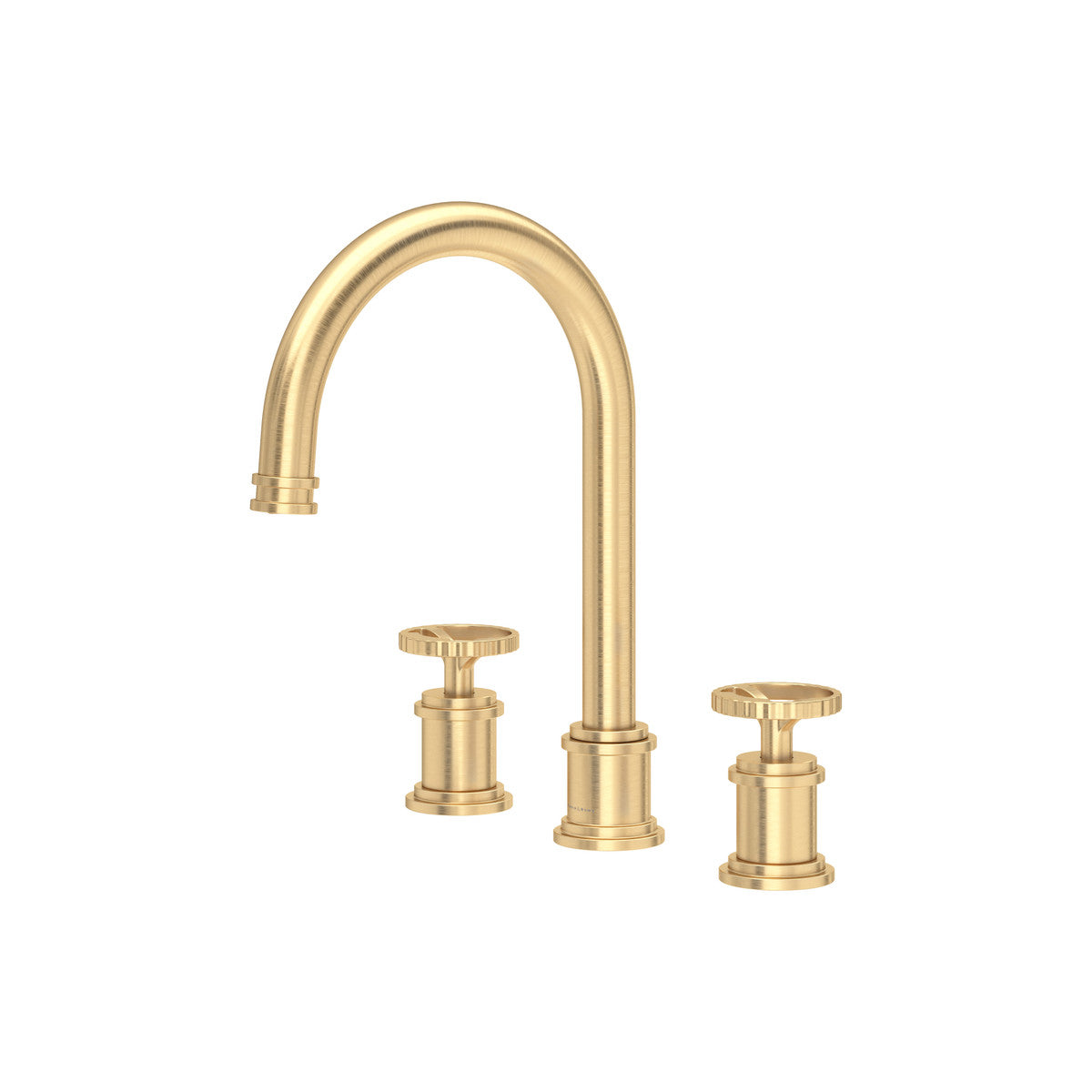 Perrin & Rowe Armstrong Widespread Lavatory Faucet With C-Spout- Wheel Handle