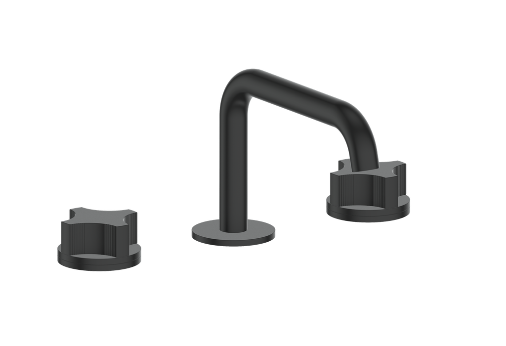 Vogt Mond 8" C.C. Lavatory Faucet With Pop-Up Drain Angular Spout in Black