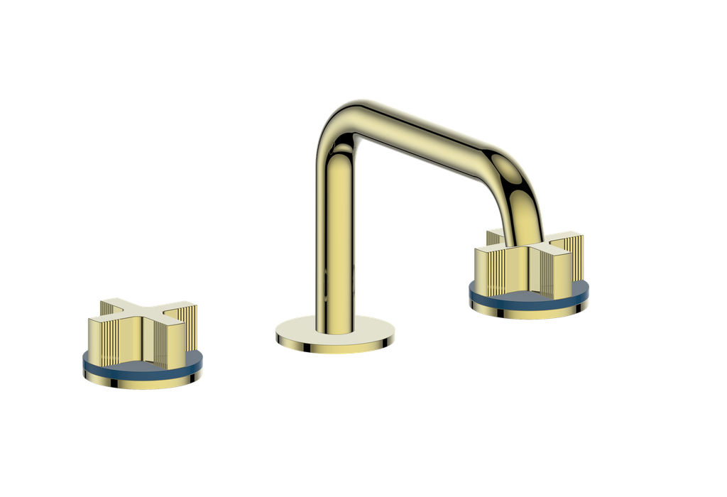Vogt Mond 8" C.C. Lavatory Faucet With Pop-Up Drain Angular Spout in Gold