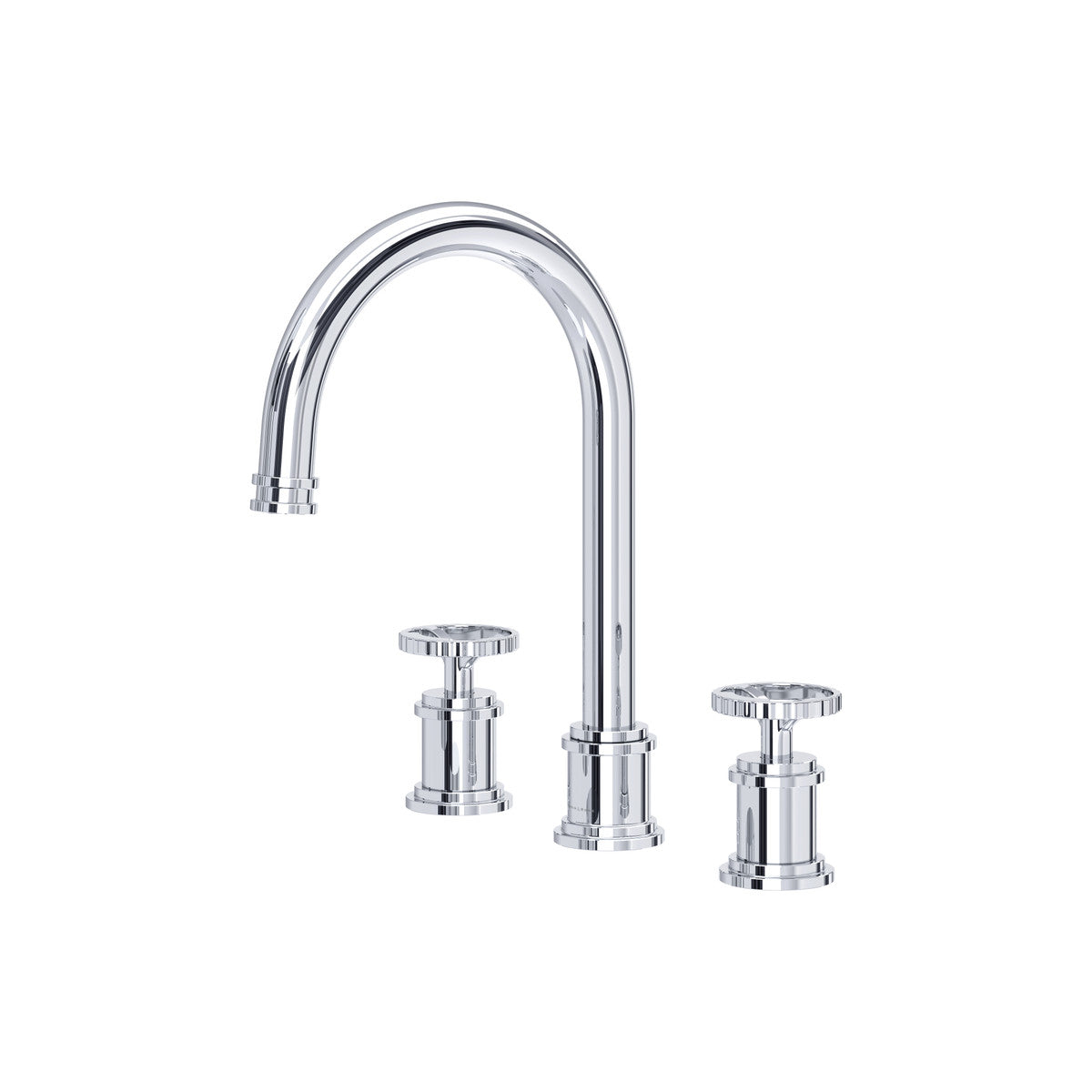 Perrin & Rowe Armstrong Widespread Lavatory Faucet With C-Spout- Wheel Handle