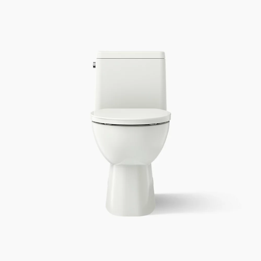 Kohler Reach One-Piece Compact Elongated Toilet With Skirted Trapway, 1.28 GPF Left-Hand Trip Lever