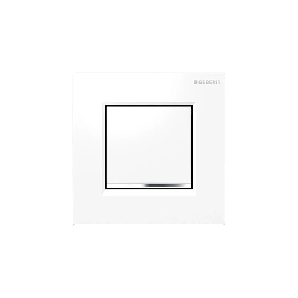 Geberit Type 30 Flush Plates For Urinal Systems - Gloss white with polished chrome accent