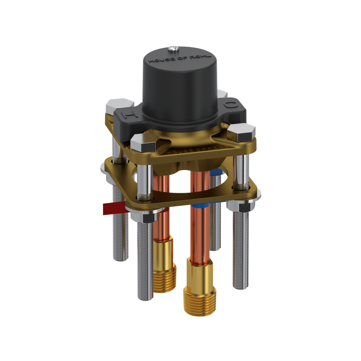 Riobel Floor Mount Tub Filler Rough-in Valve with Service Stops - RHFS-ST