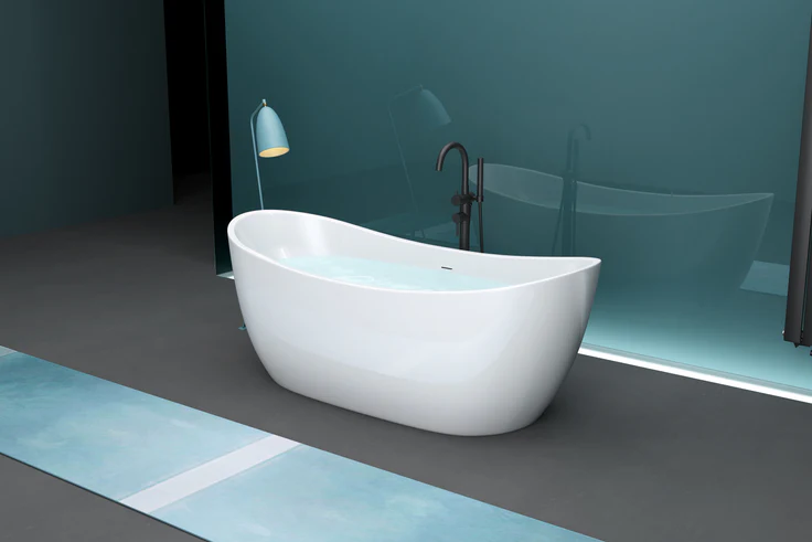 Kodaen Lilia One-Piece Free-Standing Bathtub Glossy White