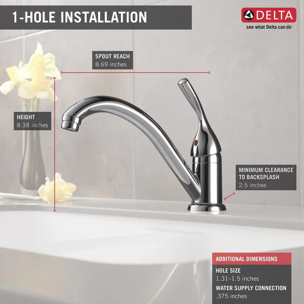 Delta Classic Single Handle Kitchen Faucet 1.8 Gpm - 101-DST