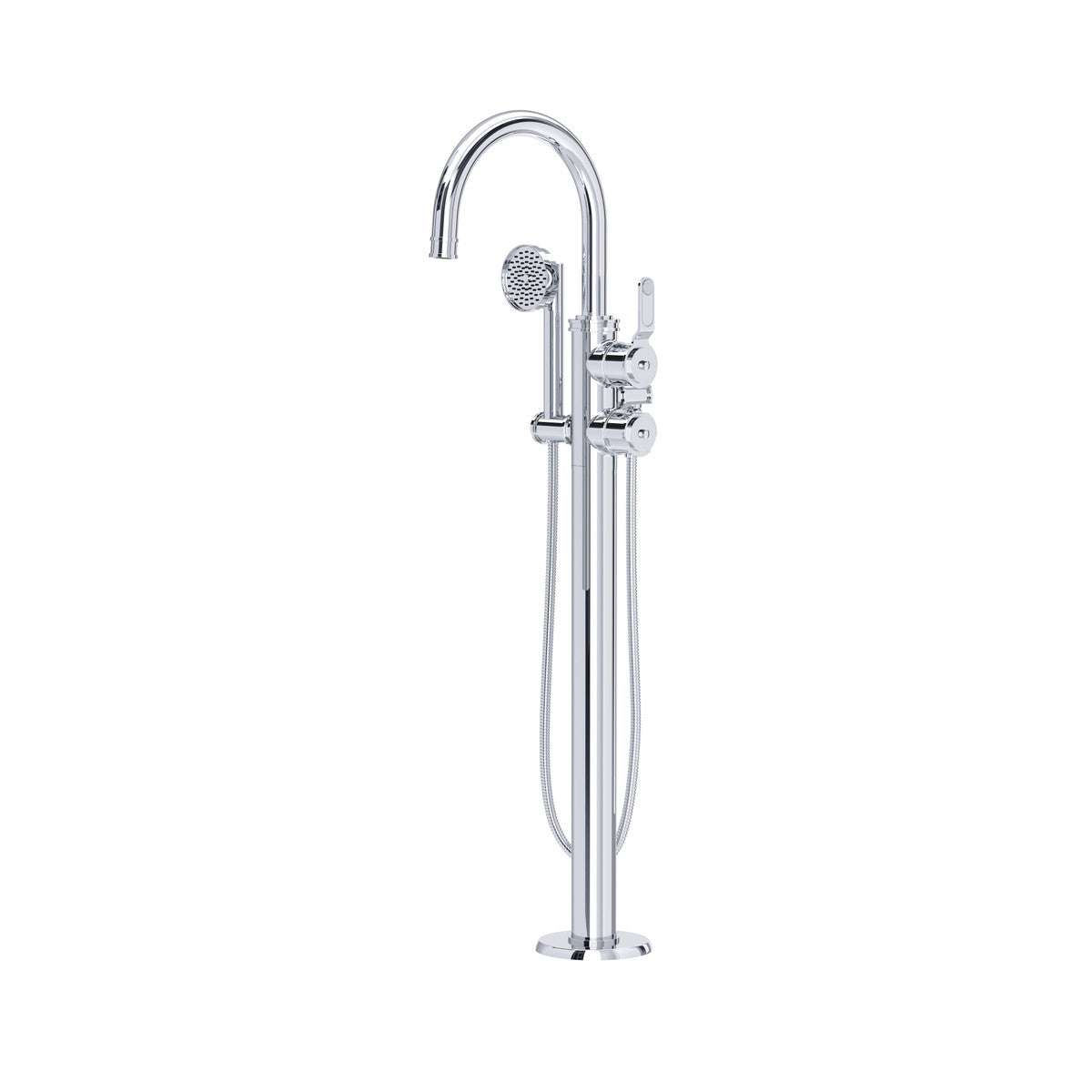 Perrin & Rowe Armstrong Single Hole Floor Mount Tub Filler Trim With C-Spout