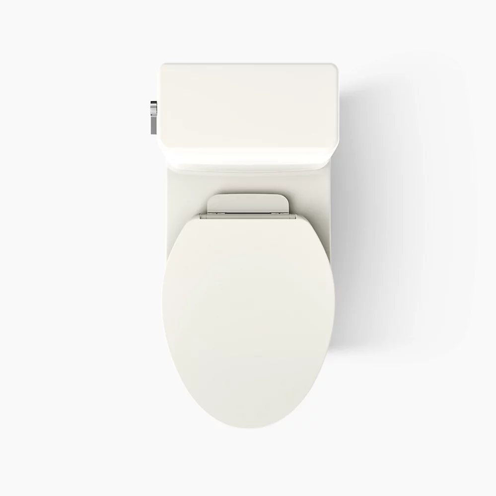 Kohler Reach One-Piece Compact Elongated Toilet With Skirted Trapway, 1.28 GPF Left-Hand Trip Lever
