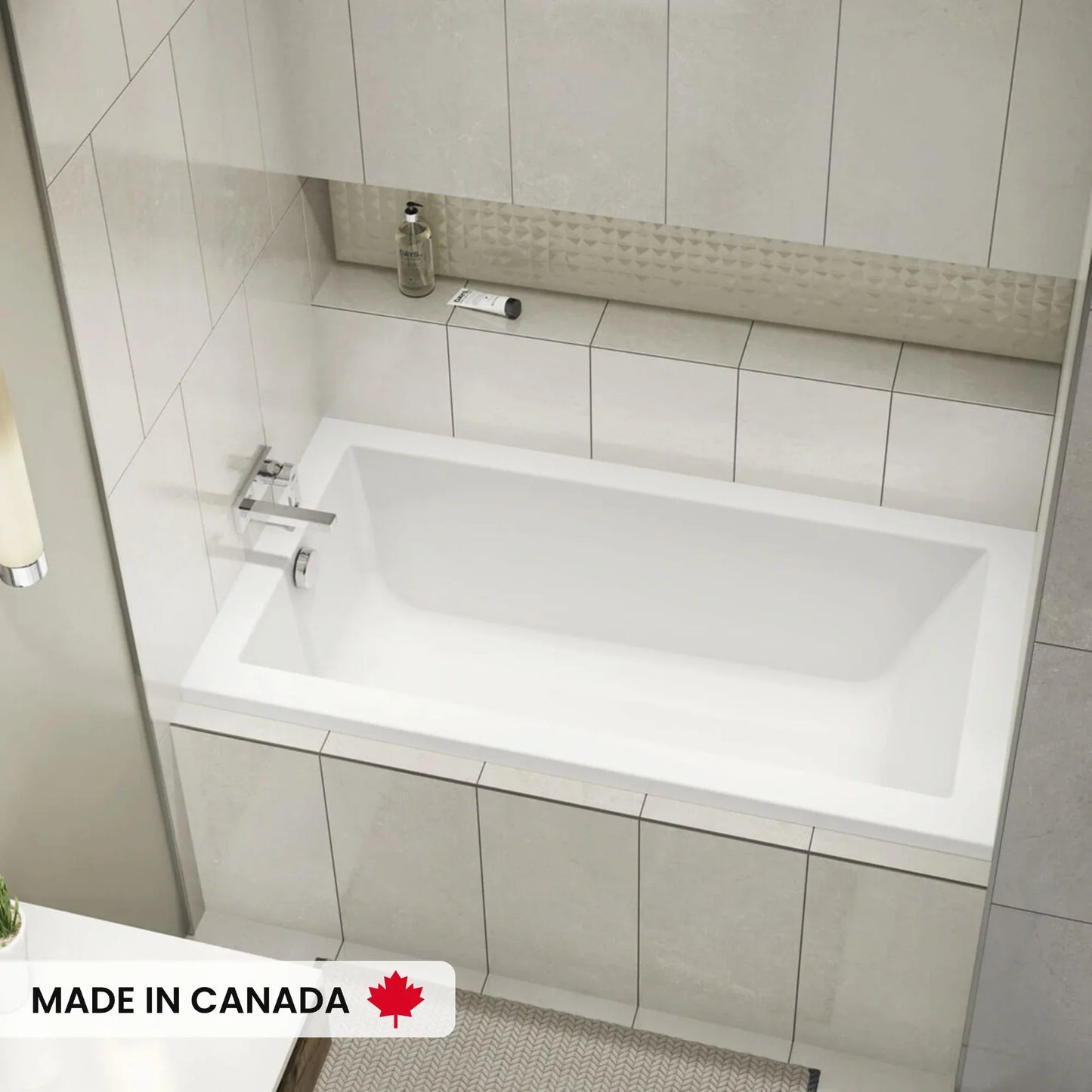 Maax ModulR 6032 IF (Without Armrests) Acrylic Alcove Left/Right-Hand Drain Bathtub in White