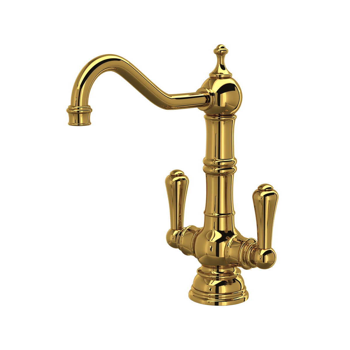 Perrin & Rowe Edwardian Double Lever Single Hole Bar And Food Prep Kitchen Faucet